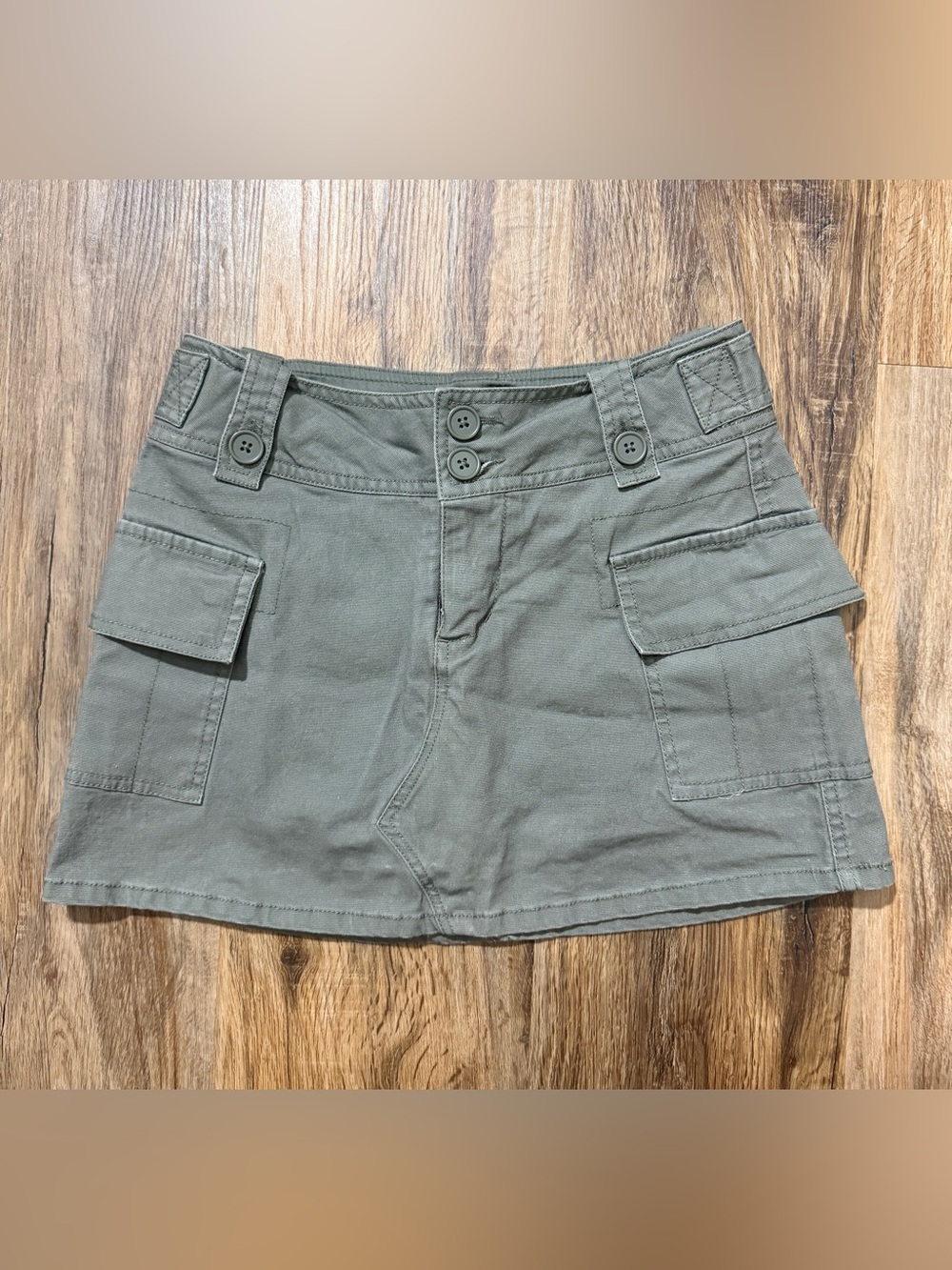 Madden NYC Olive Green Cargo Utility Skort Built-In Shorts XXS (Fits XS/S)